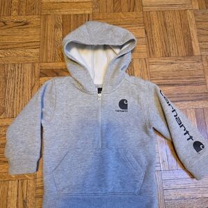 Carhartt Kids Light Gray Half-Zip Hoodie
